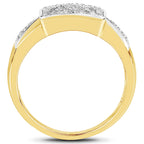 Diamond Ring 0.2 Carats Gold Plated Silver