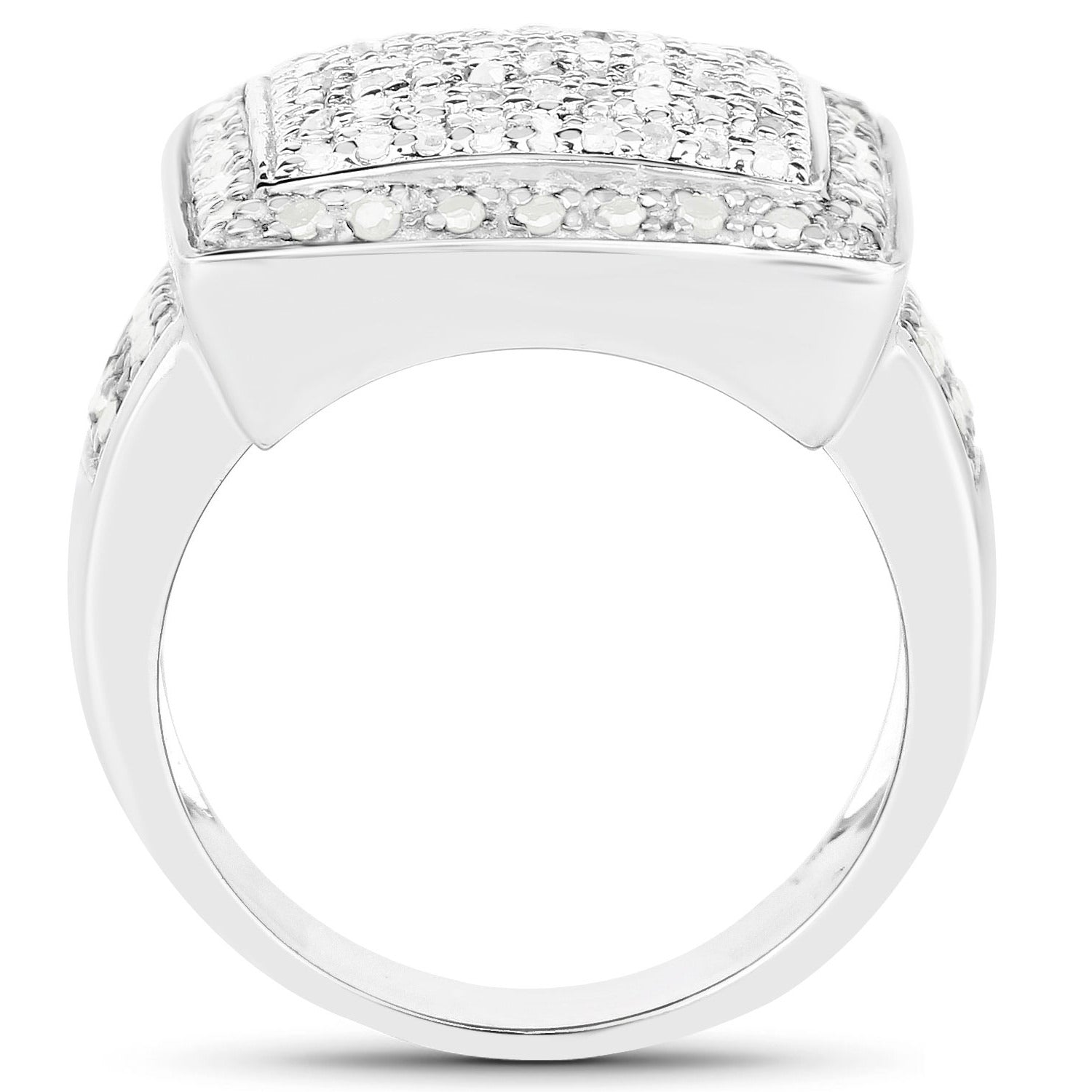 Diamond Ring 0.58 Carats Sterling Silver