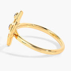Amethyst Spider Web Ring 0.02 Carats Gold Plated Silver