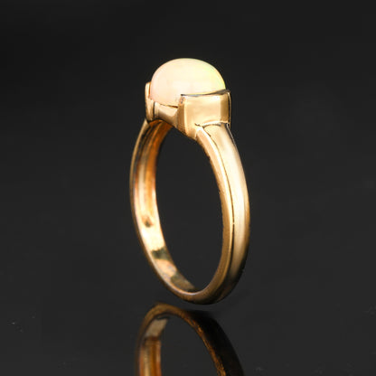 Natural Ethiopian Opal Ring 1.69 Carats Gold Plated Silver