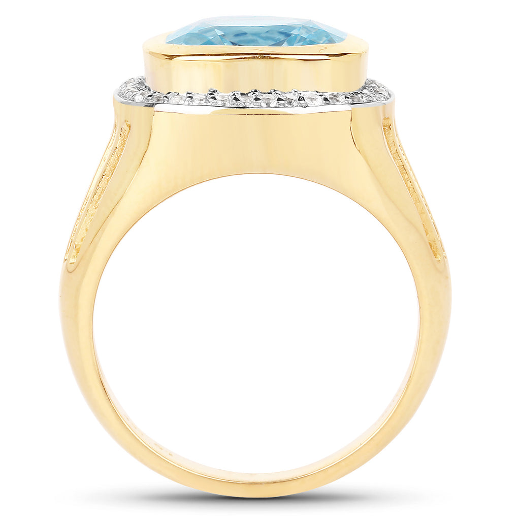 Multicolor Topaz Ring 4.62 Carats Gold Plated Silver