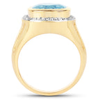 Multicolor Topaz Ring 4.62 Carats Gold Plated Silver