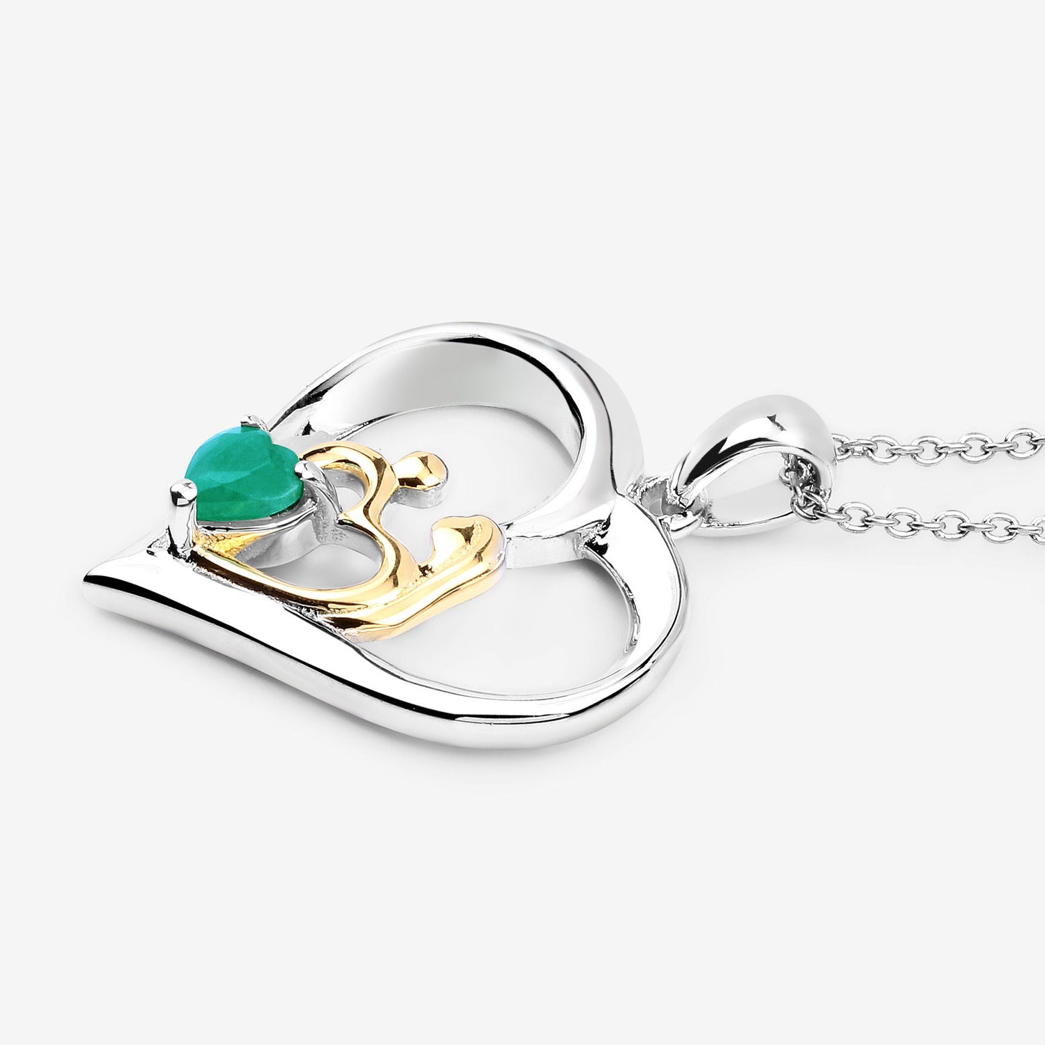 Emerald Mom Pendant 0.44 Carats Sterling Silver