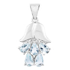 Aquamarine Pendant 1.74 Carats Sterling Silver