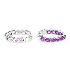 Amethyst Earrings 3.18 Carats Sterling Silver