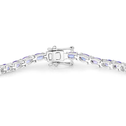 Tanzanite Tennis Bracelet 8.74 Carats Sterling Silver