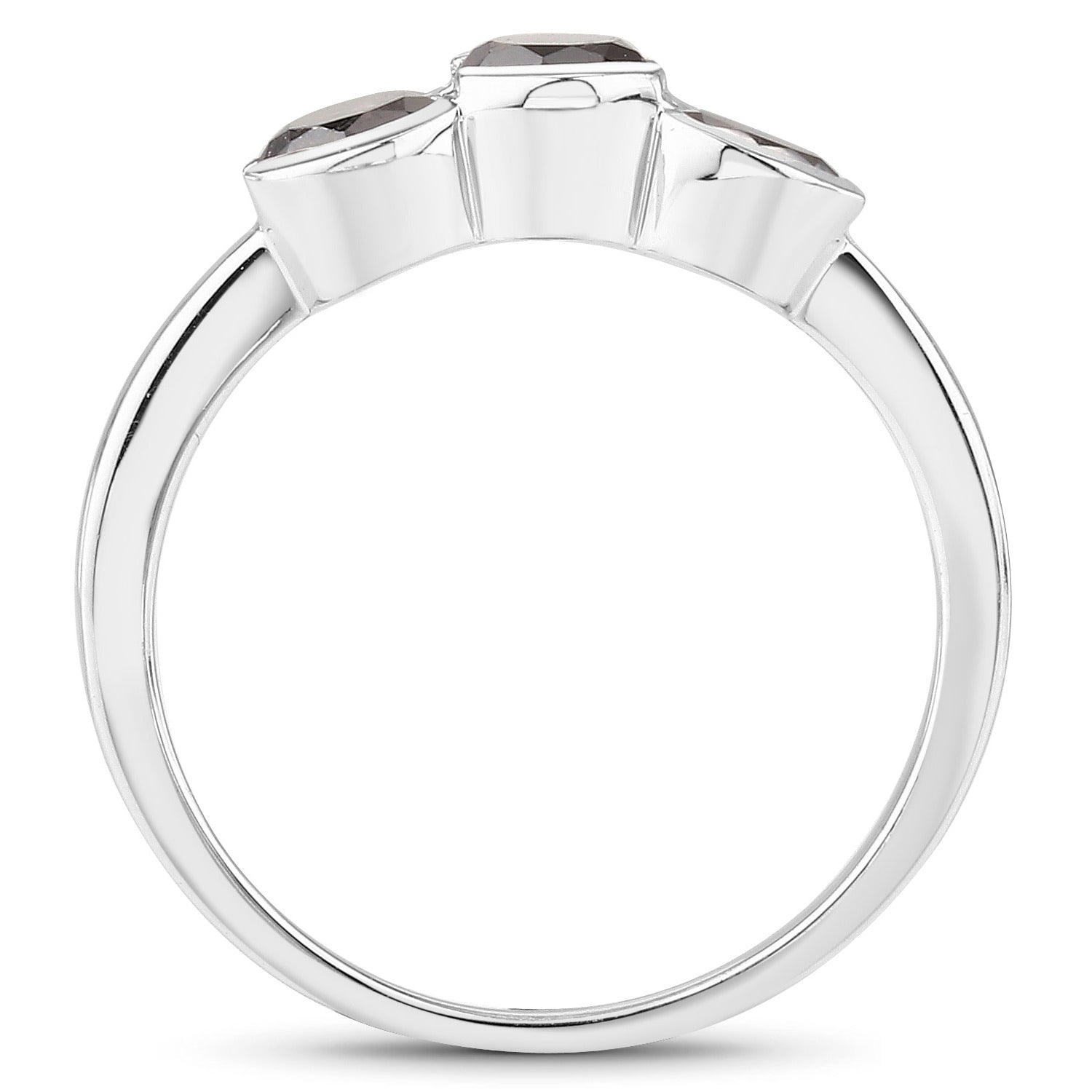 Black Diamond Ring 1.2 Carats Sterling Silver