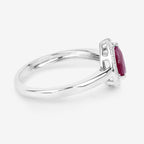 Ruby Ring With Diamonds 0.98 Carats 14K White Gold