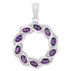 Amethyst Pendant With White Topaz 1.8 Carats Sterling Silver