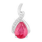 Ruby Pendant With Diamonds 1.94 Carats 14K White Gold