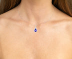 Tanzanite Pendant Necklace Diamonds 3.29 Carats 14K White Gold