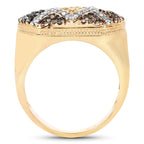 Multicolor Diamond Ring 0.54 Carats Gold Plated Silver