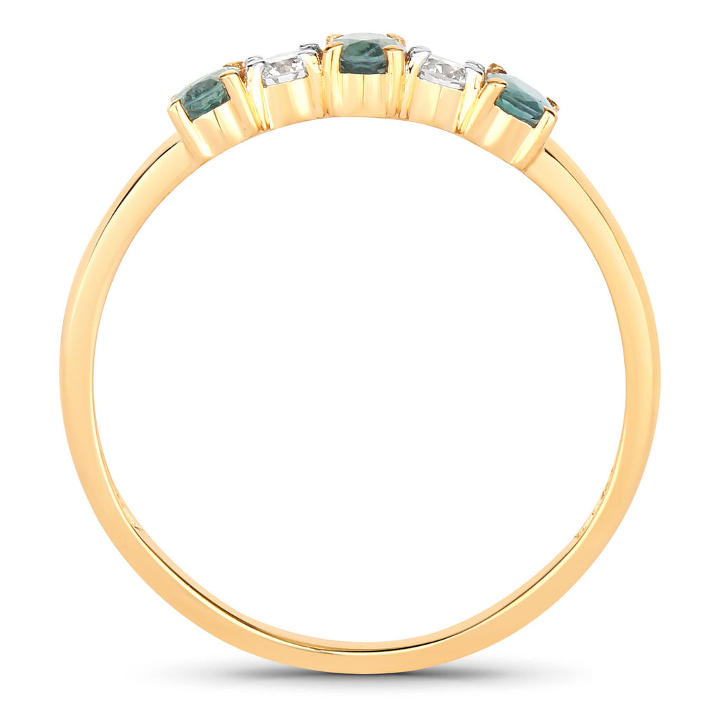 Alexandrite Ring With Diamonds 0.5 Carats 18K Yellow Gold