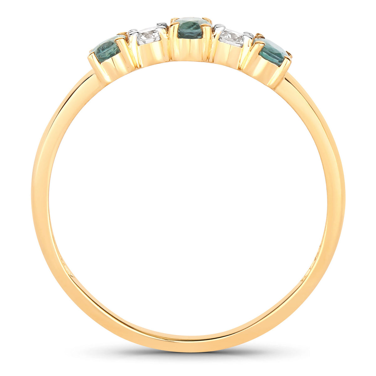 Alexandrite Ring With Diamonds 0.5 Carats 18K Yellow Gold