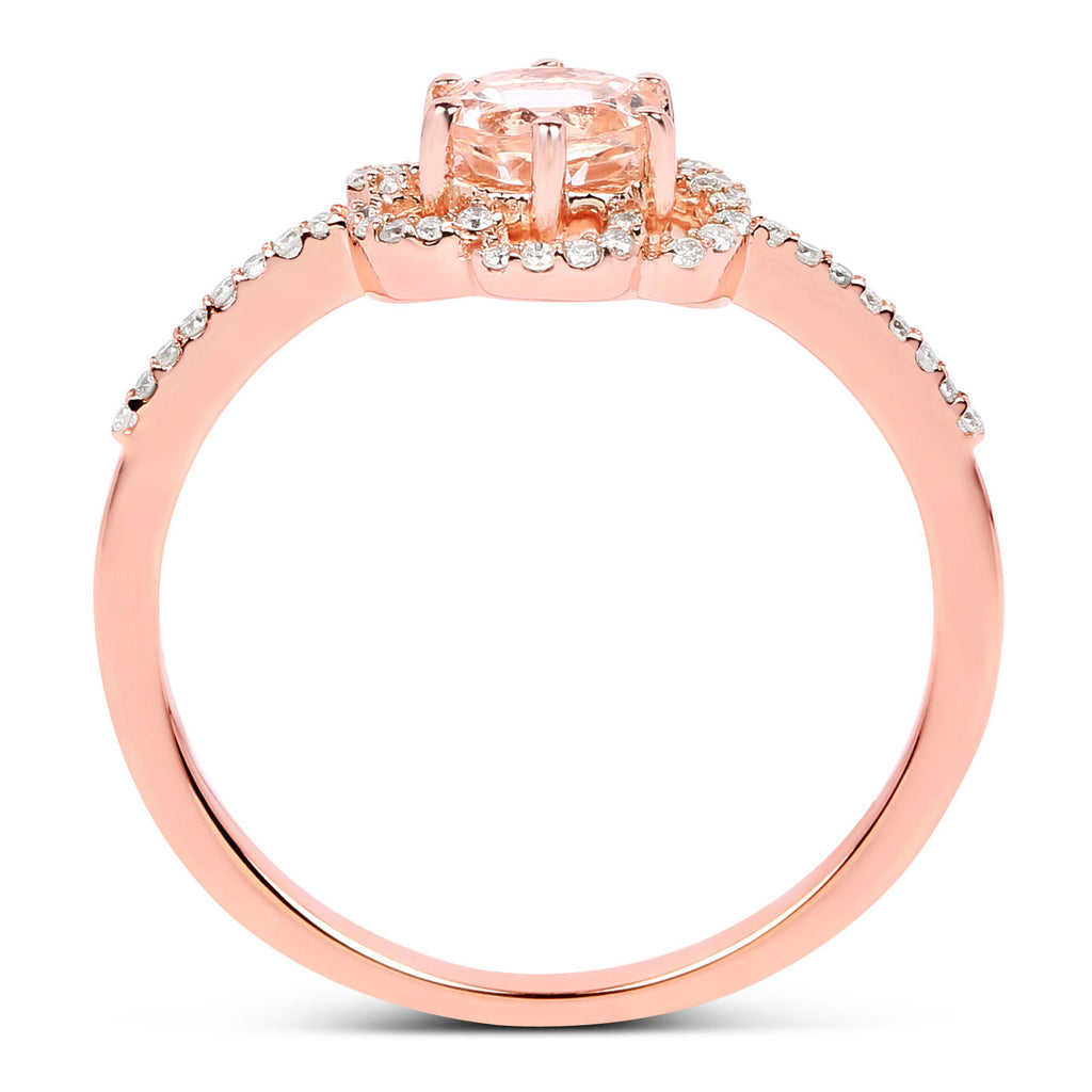 Morganite Ring With Diamonds 0.52 Carats 14K Rose Gold