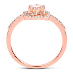 Morganite Ring With Diamonds 0.52 Carats 14K Rose Gold