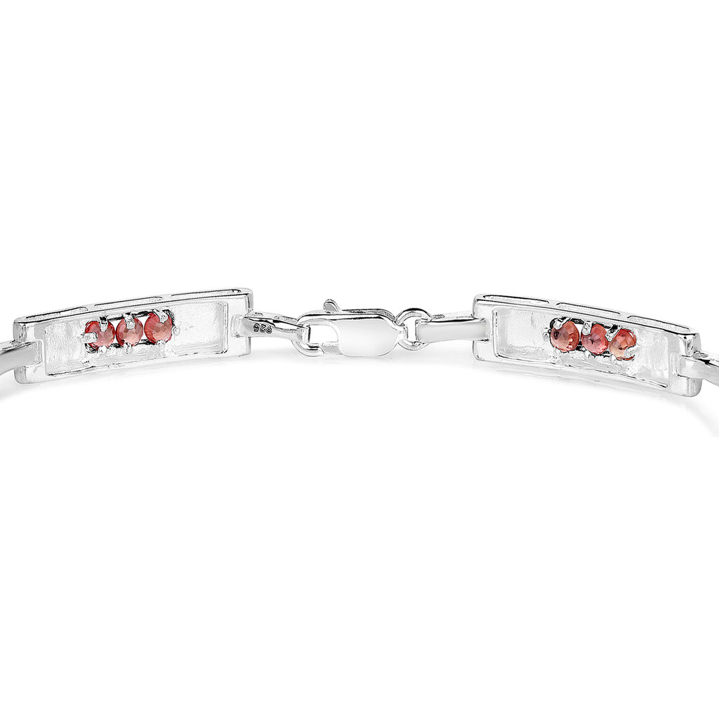 Orange Sapphire Tennis Bracelet 2.5 Carats Sterling Silver