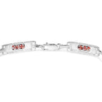 Orange Sapphire Tennis Bracelet 2.5 Carats Sterling Silver