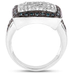Multicolor Diamond Ring 0.6 Carats Sterling Silver