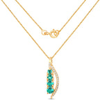 Zambian Emerald Pendant With Diamonds 0.26 Carats 14K Yellow Gold