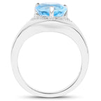 Multicolor Topaz Heart Ring 2.44 Carats Sterling Silver