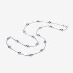 Tanzanite Necklace 5.92 Carats Sterling Silver