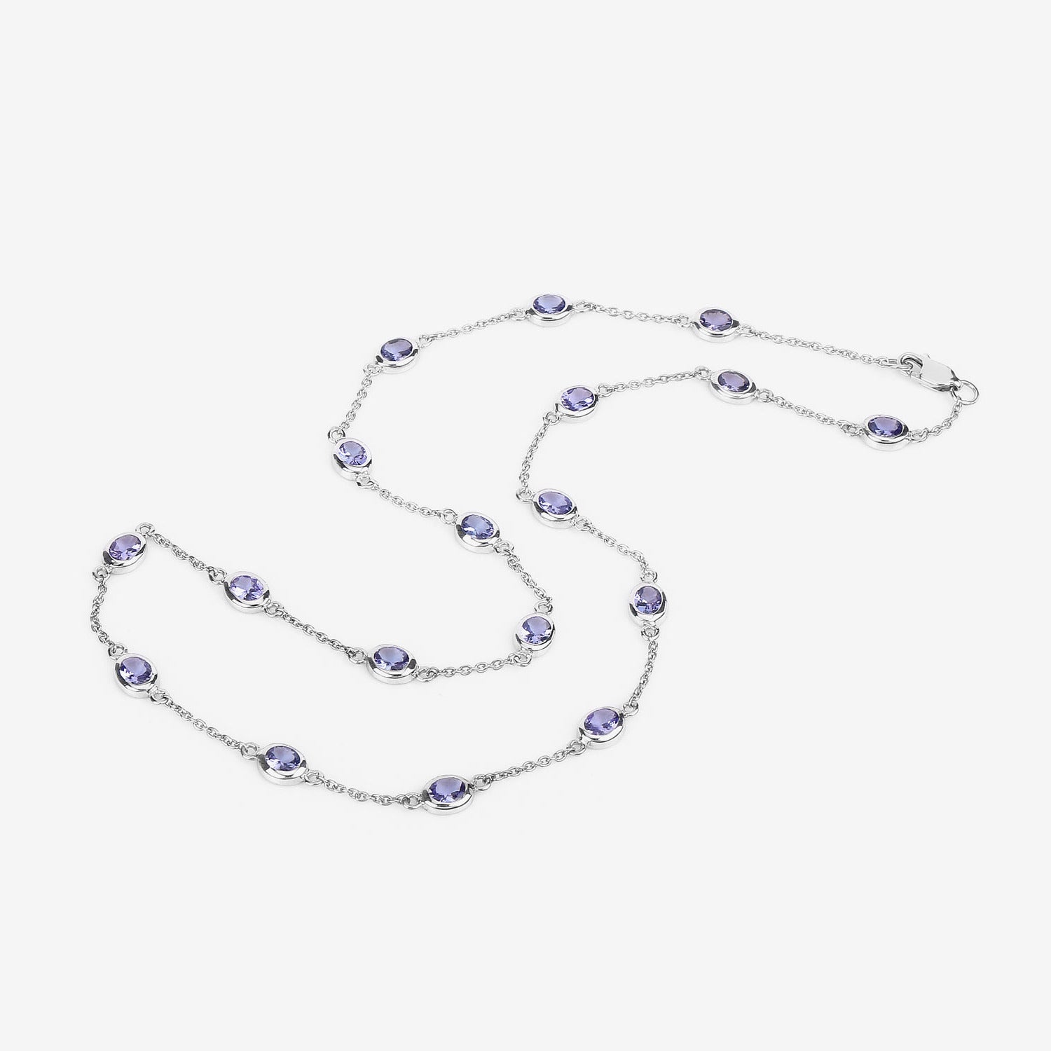 Tanzanite Necklace 5.92 Carats Sterling Silver