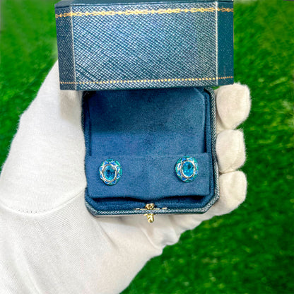 Swiss Blue Topaz Earrings 2.88 Carats Sterling Silver