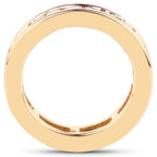 Multicolor Sapphire Eternity Band Ring 4.26 Carats Gold Plated Silver