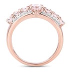 Morganite Ring With Diamonds 2.1 Carats Gold Plated Silver