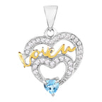 Multicolor Topaz Heart Pendant 0.39 Carats Sterling Silver