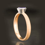 Natural Tanzanite Ring 0.95 Carats 9K Yellow Gold (Two-Tone)