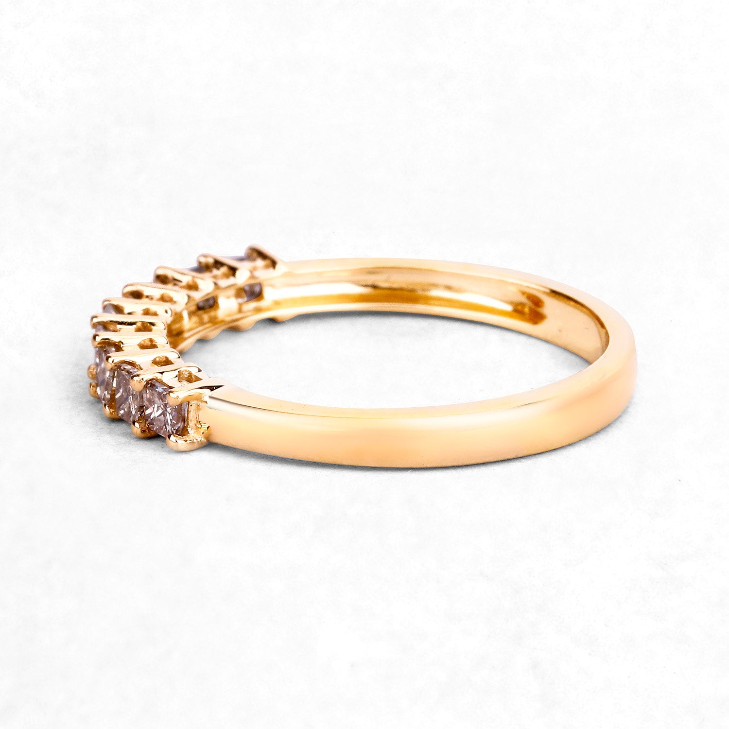 Champagne Diamond Ring 0.48 Carats 14K Yellow Gold