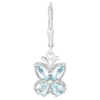 Aquamarine Butterfly Earrings 1.74 Carats Sterling Silver