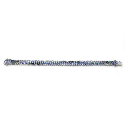 Tanzanite Tennis Bracelet 11.5 Carats Sterling Silver