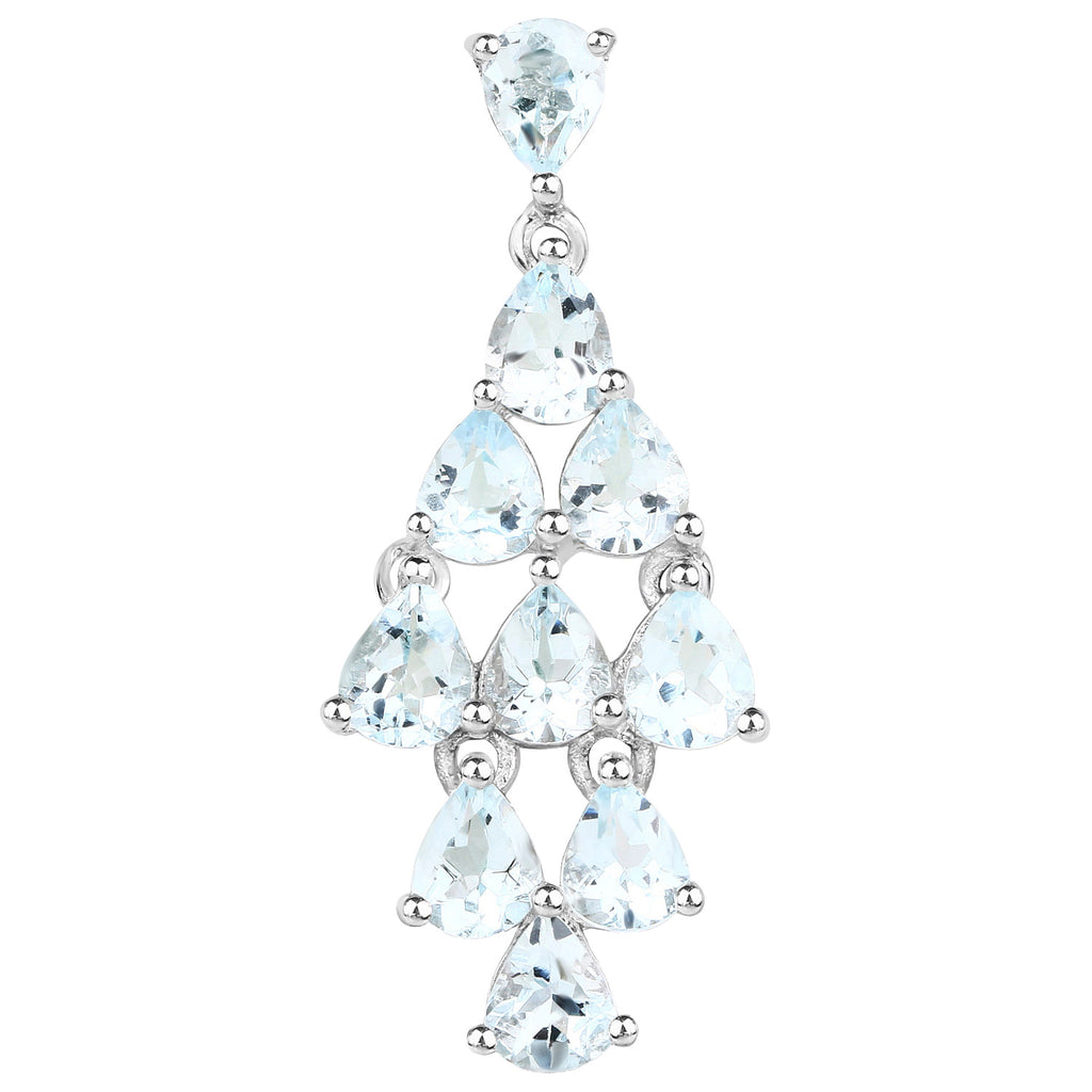 Aquamarine Pendant 2.18 Carats Sterling Silver
