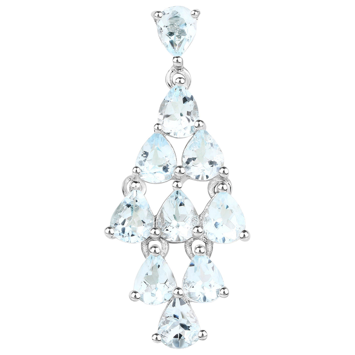 Aquamarine Pendant 2.18 Carats Sterling Silver
