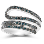 Blue Diamond Ring 0.82 Carats Sterling Silver