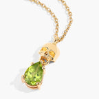 Peridot Skull Pendant 0.74 Carats Gold Plated Silver