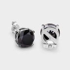 Black Diamond Earrings 4.9 Carats 14K White Gold