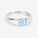 Blue Topaz Ring 1.04 Carats Sterling Silver