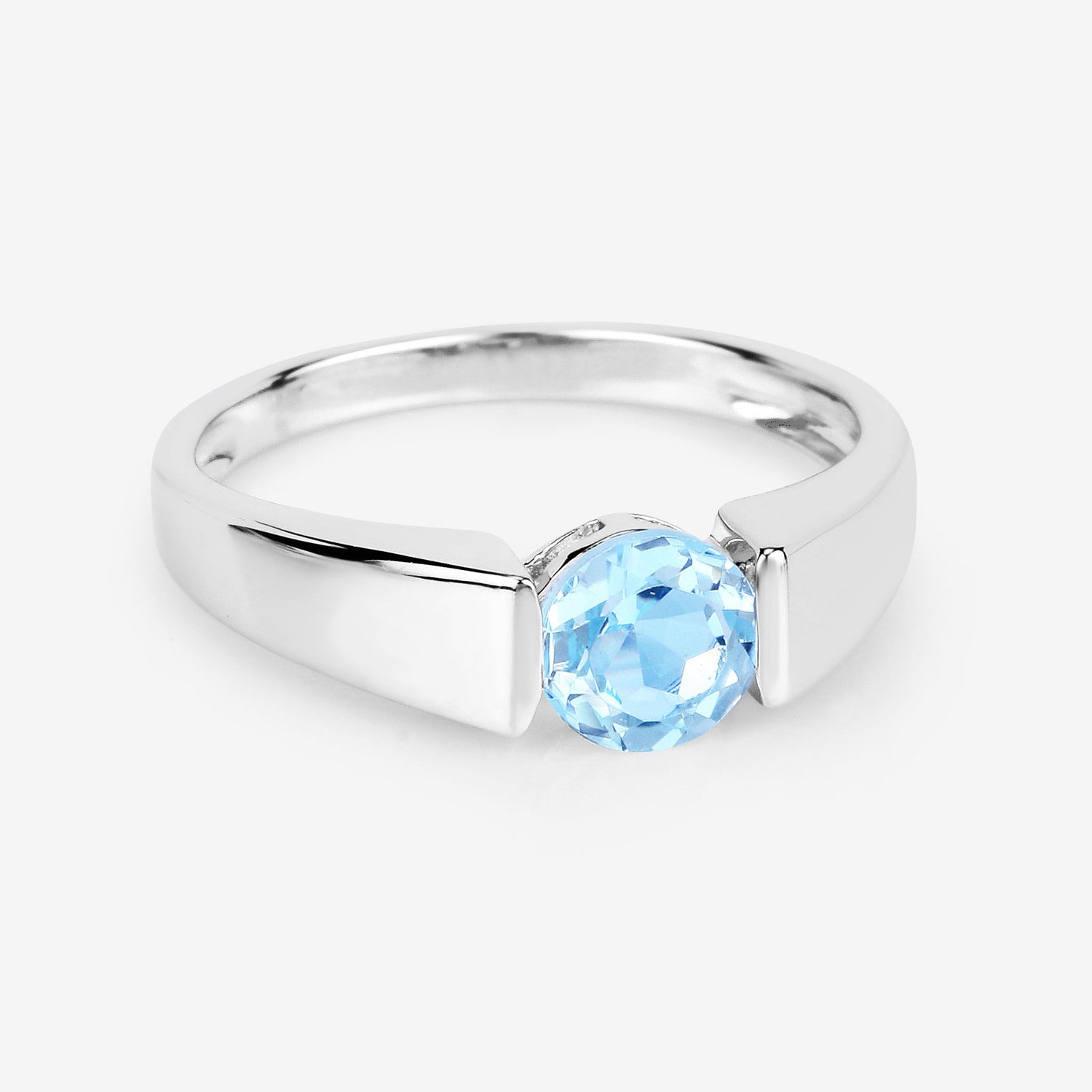 Blue Topaz Ring 1.04 Carats Sterling Silver