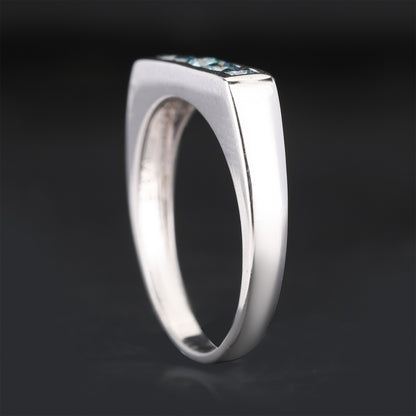 Blue Diamond Ring 0.35 Carats 9K White Gold