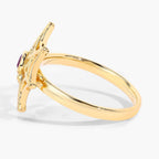 Ruby Spider Web Ring 0.12 Carats Gold Plated Silver