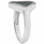 Blue Diamond Ring 0.26 Carats Sterling Silver