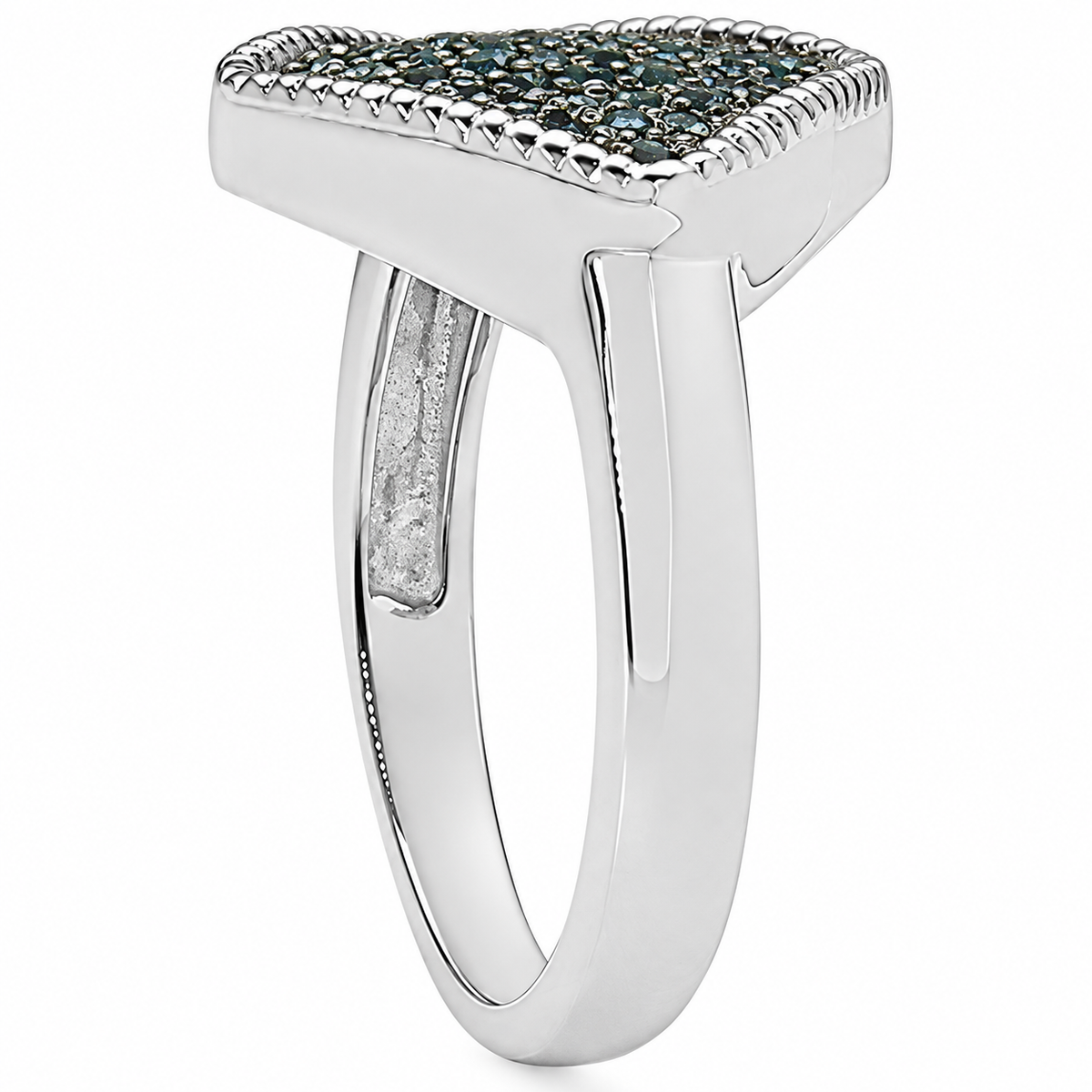 Blue Diamond Ring 0.26 Carats Sterling Silver