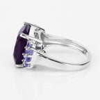 Amethyst Ring With Tanzanite 6.32 Carats Sterling Silver