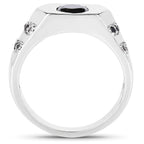 Black Diamond Ring 1.5 Carats Sterling Silver