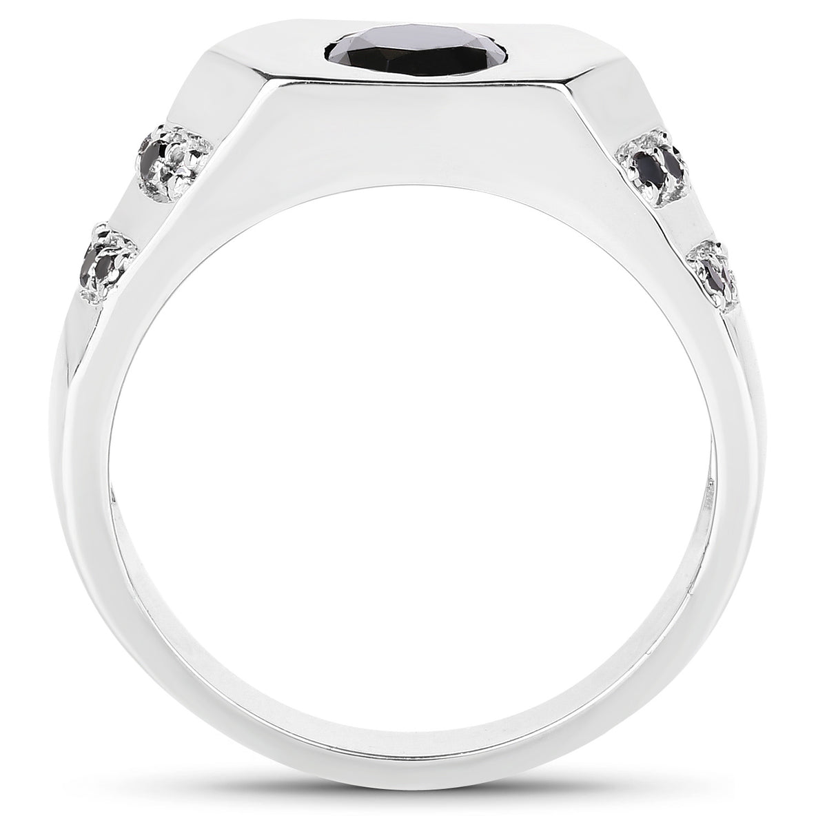 Black Diamond Ring 1.5 Carats Sterling Silver