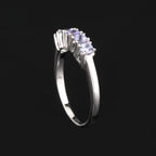Natural Tanzanite Ring 0.35 Carats Sterling Silver